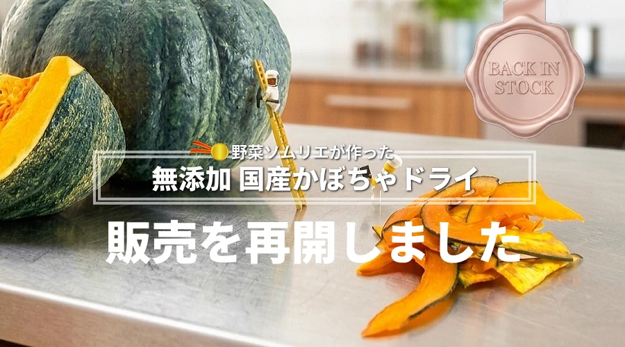 無添加 国産 野菜チップス 国産かぼちゃドライの販売を再開致しました